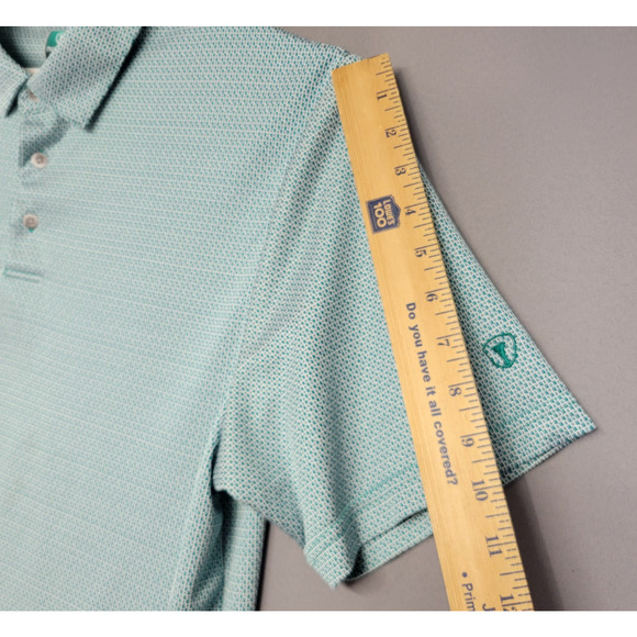 Pro Tour Coolplay Polo Golf Shirt Mens L Green White Geometric Short SLeeves - Picture 10 of 14